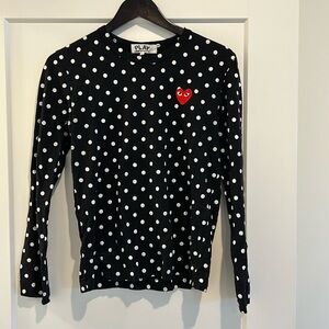 Comme des Garçons Play Polka Dot Printed Long-Sleeved T-Shirt, Unisex. Sz Med